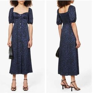 NWT Good American CORSET PUFF SLEEVE MAXI Size 6 (3X) NAVY